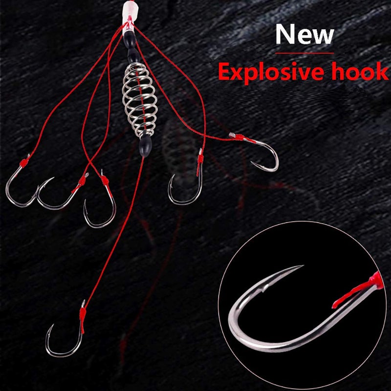 Dyxssm Trap Fishing Hooks Carp Fishing Baits Hook Lure with Fishing Spring Carp Feeder (Pack of 4) (12#) - Image 2